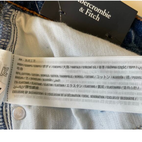 Abercrombie & Fitch Jeans NWT Slim Straight Ultra High Rise Sz 28/6S Curve Love - Picture 9 of 9
